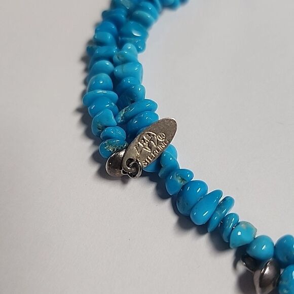 Running Bear Native American Turquoise Beaded Coil Choker Necklace - Picture 4 of 4